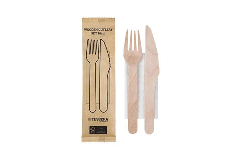 Holz Besteckset inkl. Serviette