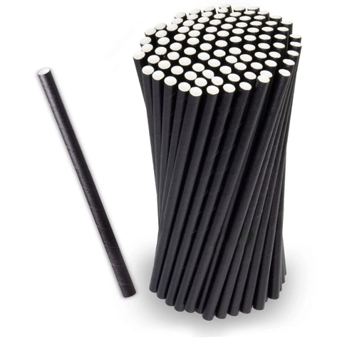 Papier Strohhalme schwarz kurz