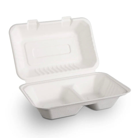 Bagasse Lunchbox 2-geteilt